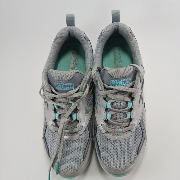 Skechers Go Run Consistant Gray/ turquoise lace up womans running shoe size 7 - Picture 4 of 11